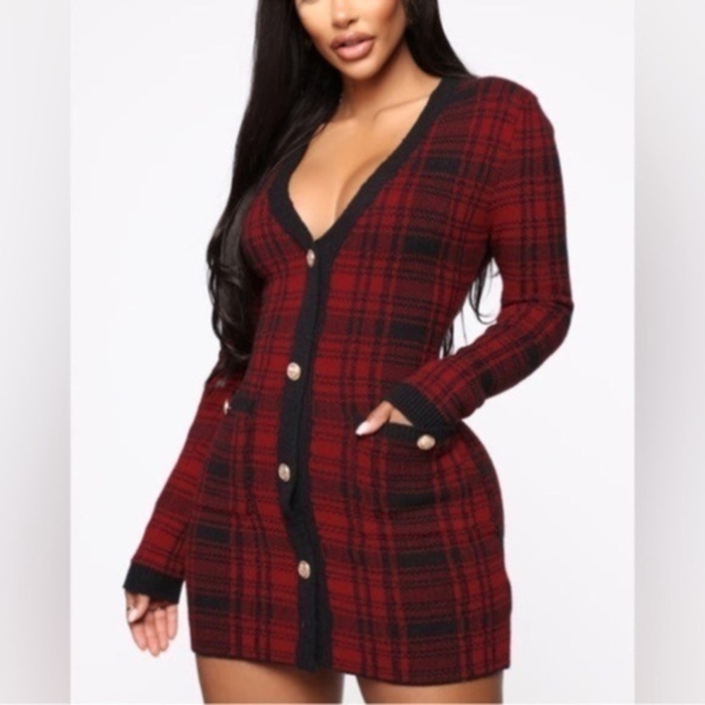 NWT Fashion Nova Power Hour Plaid Mini Dress Size Large